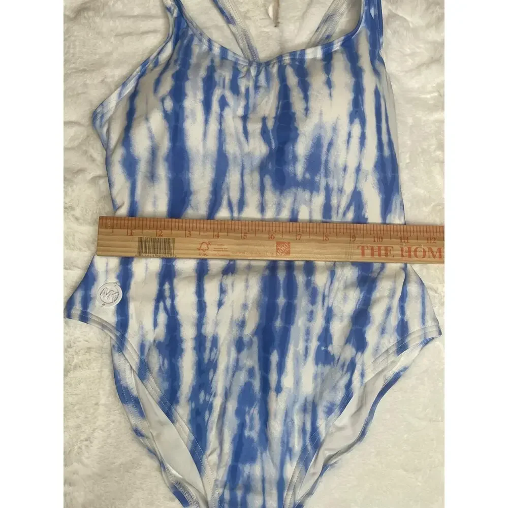 Michael Kors 1pc Blue Striped Swimsuit NWT Size 10 - Picture 6 of 10